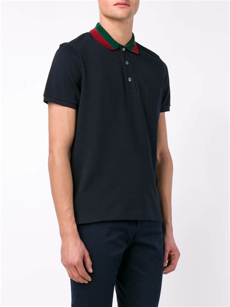 Gucci navy striped polo shirt